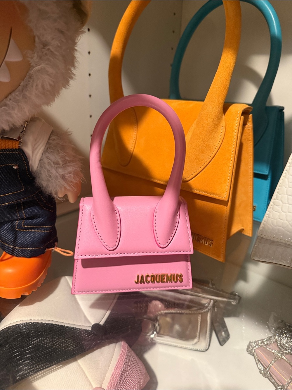 Jacquemus Pink Mini Tote with Gold Logo - Picture 1 of 1